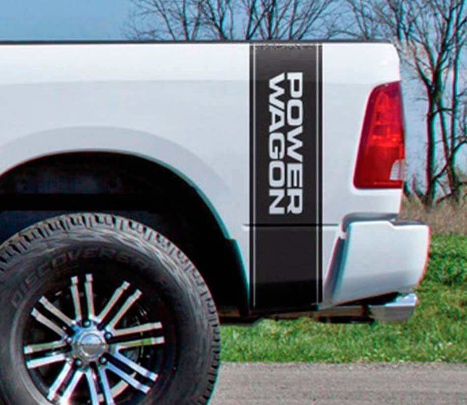 Juego de Vinilos de Rayas Laterales Traseras Power Wagon para Dodge Ram