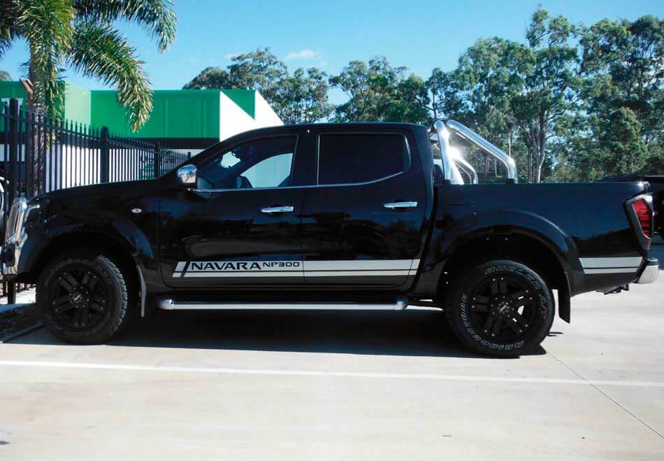 Adhesivo de vinilo gráfico de rayas laterales de avión de 2 piezas para NAVARA NP300 2015 2016