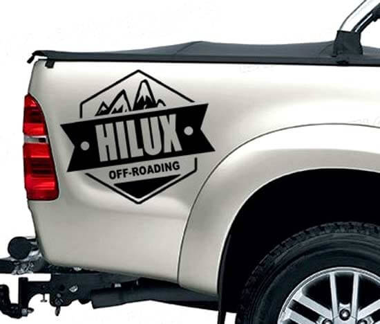 2 PC PEGATINA TRASERA hilux off road CALCOMANÍA PARA TOYOTA HILUX calcomanías insignias que detallan la etiqueta