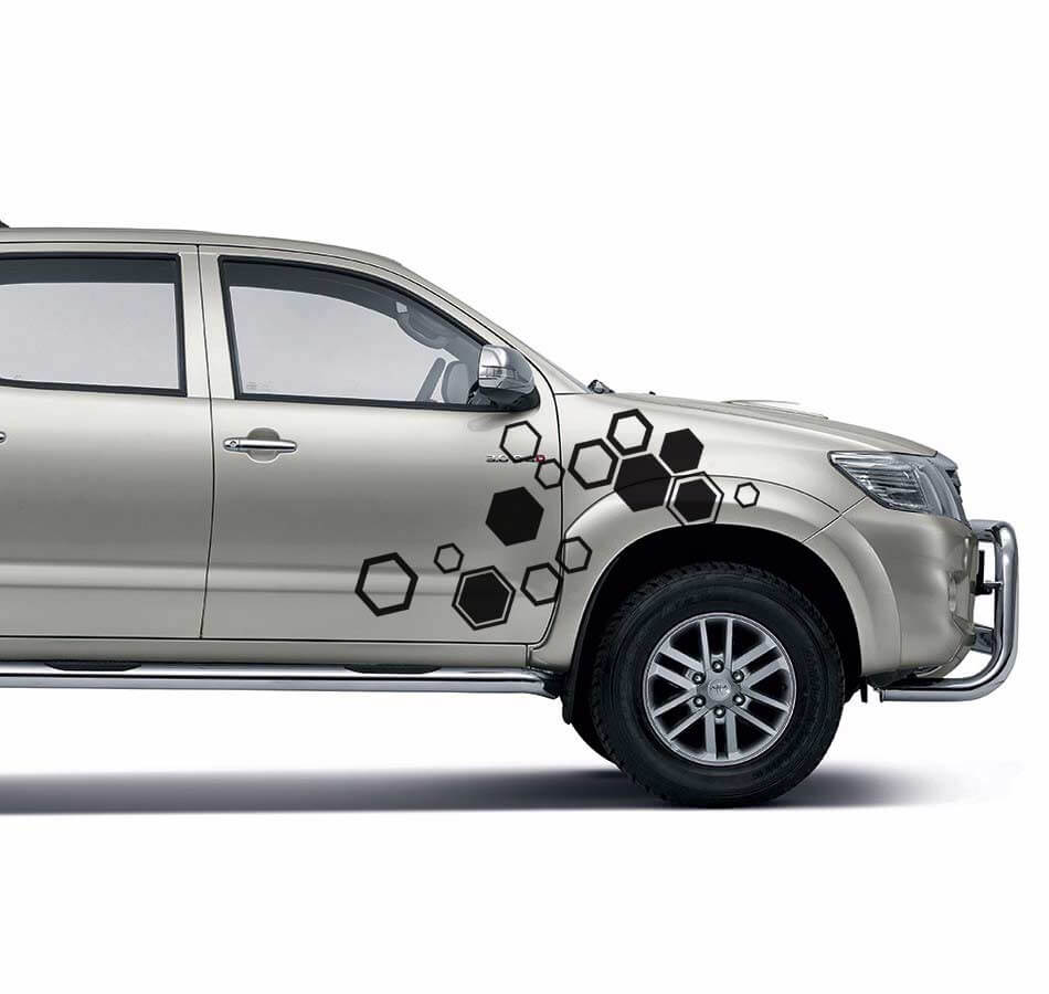 Kit de vinilos laterales estilo hexagonal para Toyota Hilux Vigo 2011