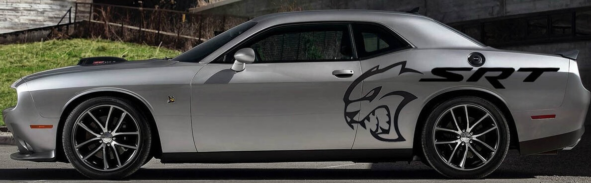 Juego de vinilos laterales traseros SRT Hellcat para Dodge Challenger