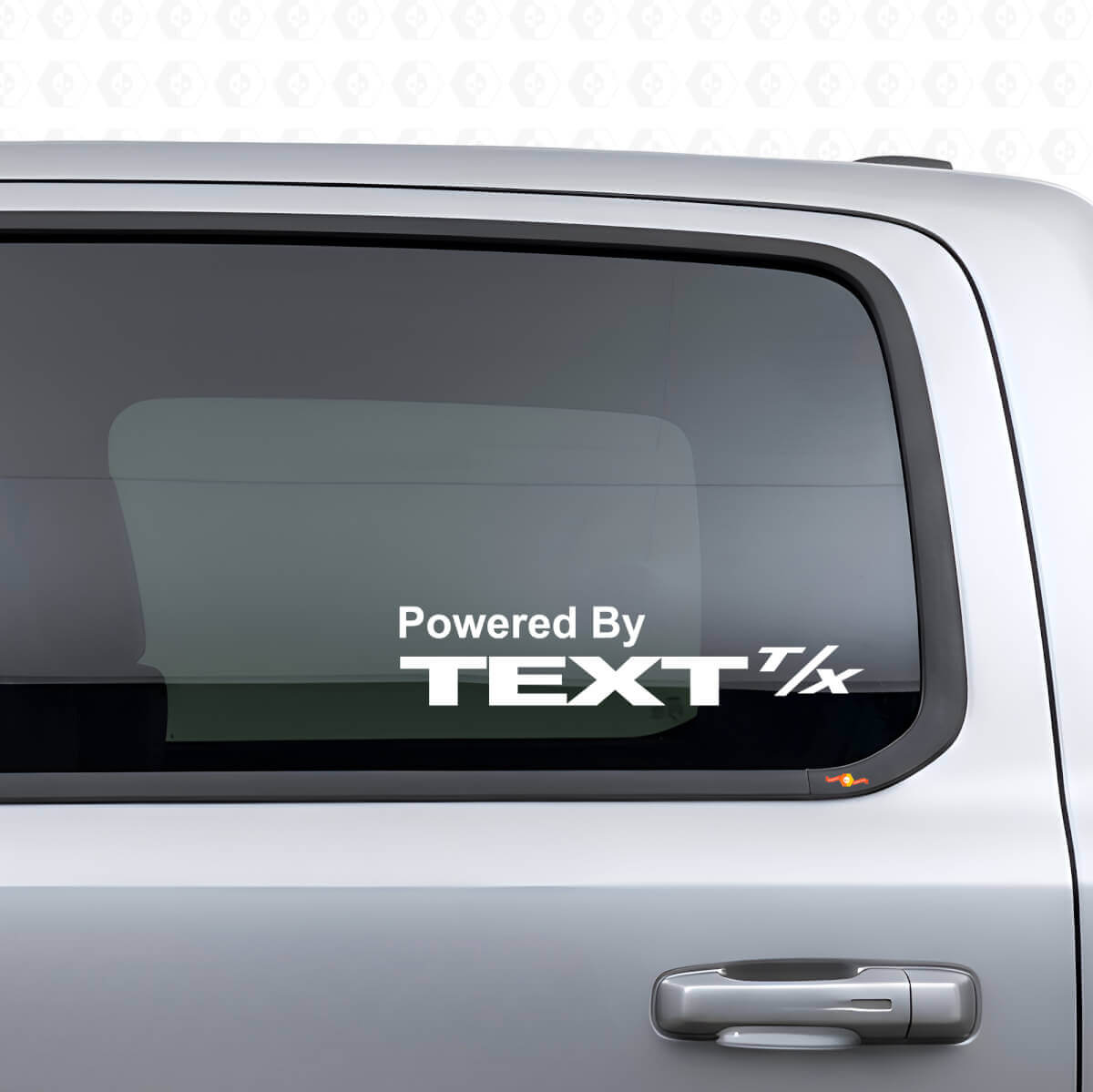 Impulsado por con texto personalizado Juego de vinilos para ventana lateral para Dodge Ram