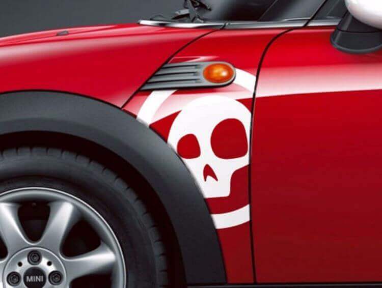 Juego de pegatinas de vinilo calavera para panel A para Mini Cooper R55 R56 R57 R58 R59