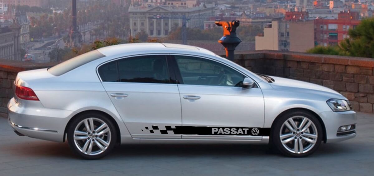 2X volkswagen PASSAT falda lateral vinilo cuerpo calcomanía emblema logo