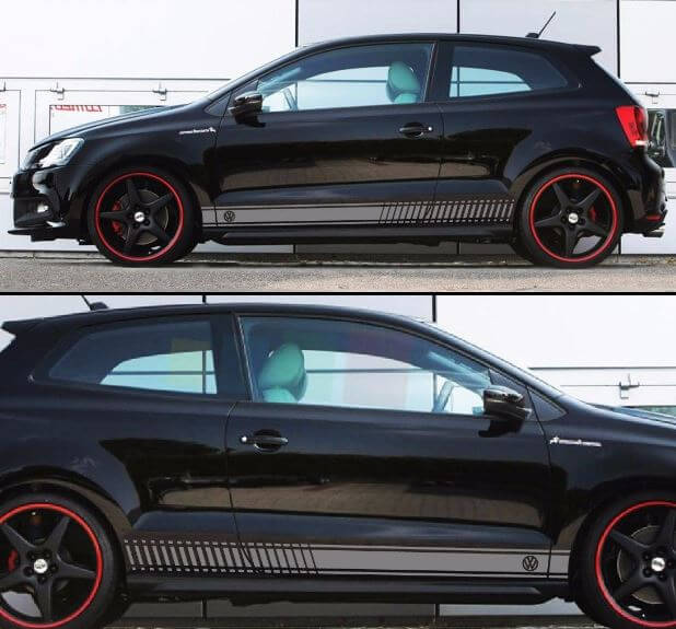 Calcomanía pegatina Racing Stripes Kit para Volkswagen VW Polo R Fender parachoques Panel gt