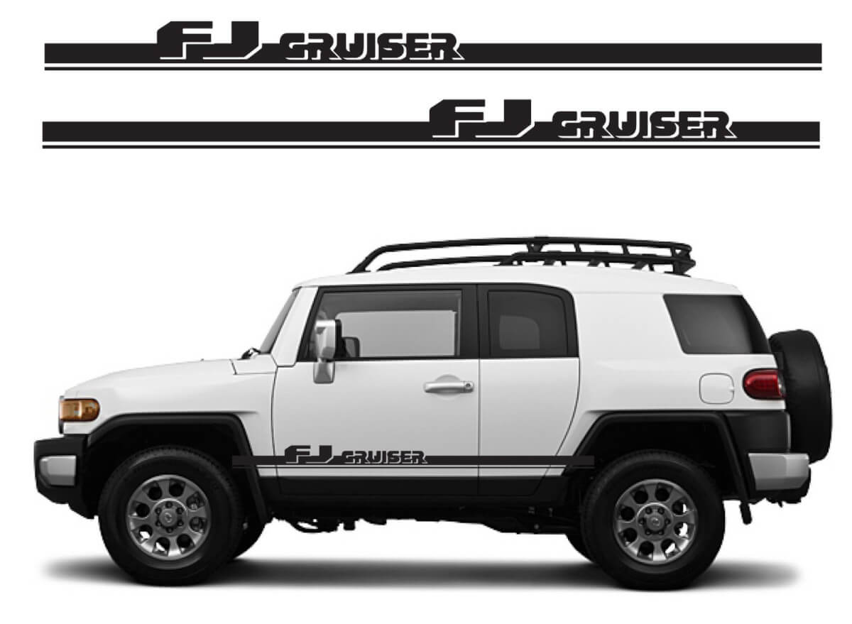 Kit de vinilos adhesivos de franjas laterales de marca para Toyota FJ Cruiser