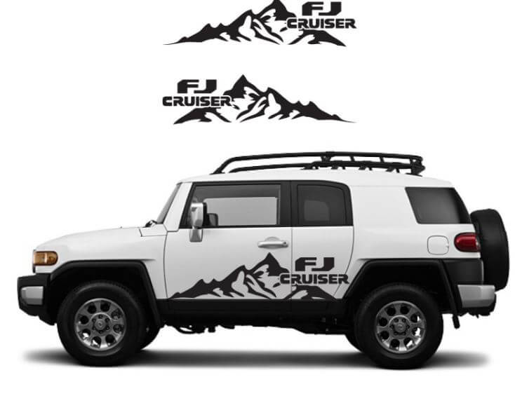 Juego de pegatinas de vinilo con diseño de gran montaña para Toyota FJ Cruiser
