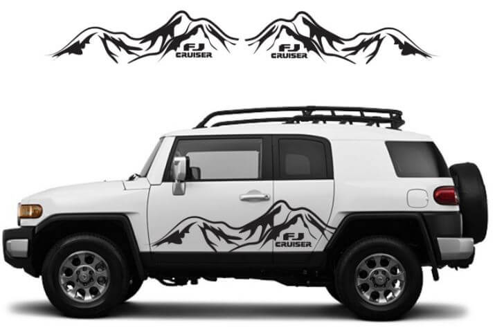 Kit de vinilo adhesivo de puerta lateral Mountain Range para Toyota FJ Cruiser