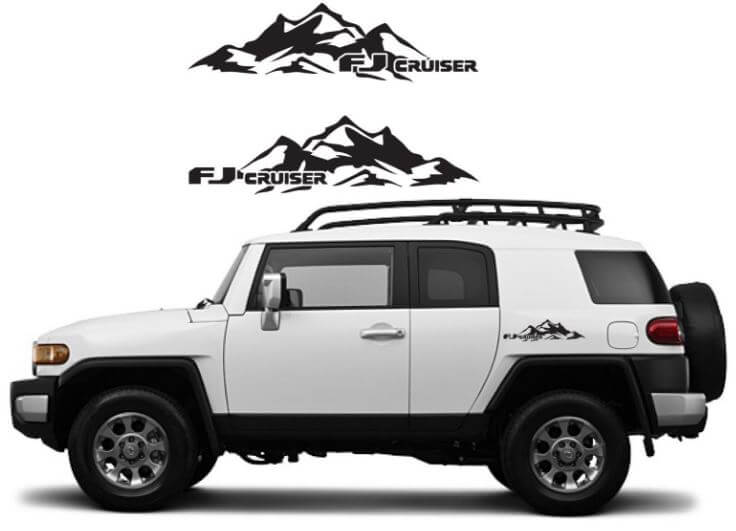 Juego de vinilos laterales de cordillera para Toyota FJ Cruiser