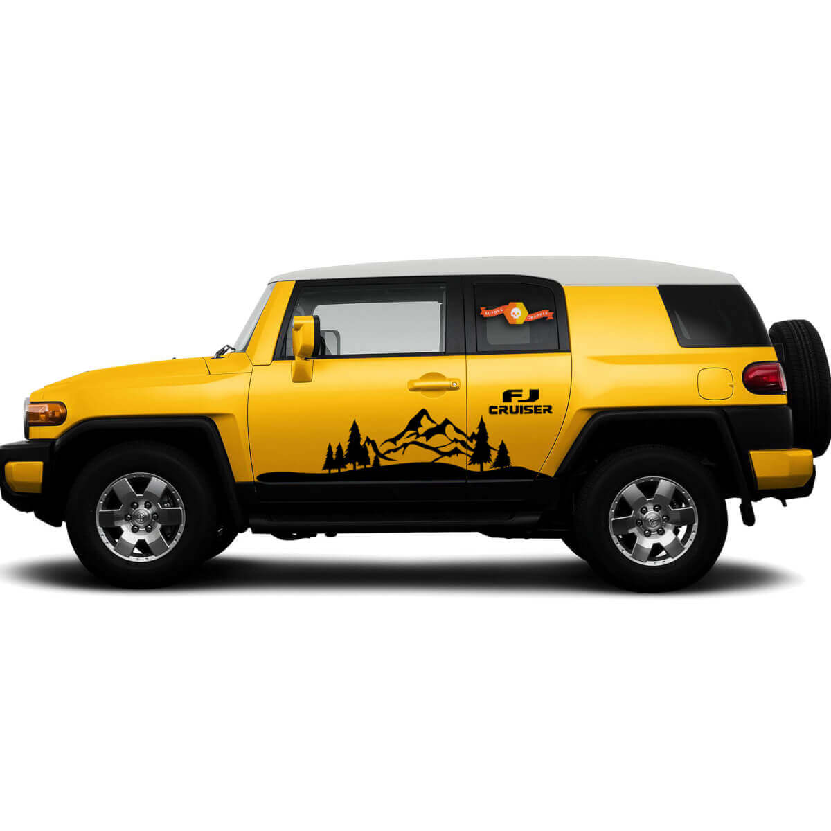 Kit de vinilos para puerta con diseño de montaña y árboles para Toyota FJ Cruiser