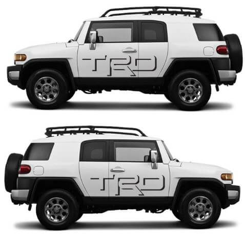 Juego de pegatinas de vinilo para puerta lateral con sombra estilo TRD para Toyota FJ Cruiser