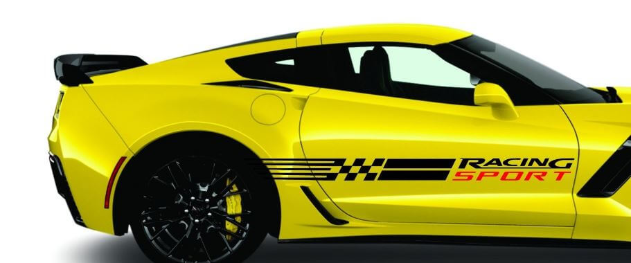 Juego de adhesivos de vinilo con franjas laterales deportivas para Chevy Corvette
