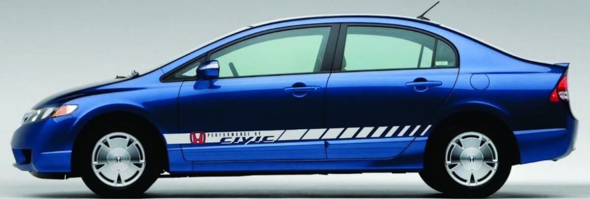 Kit de Calcomanías de Vinilo para Franja Lateral Performance para Honda Civic 2005-2015