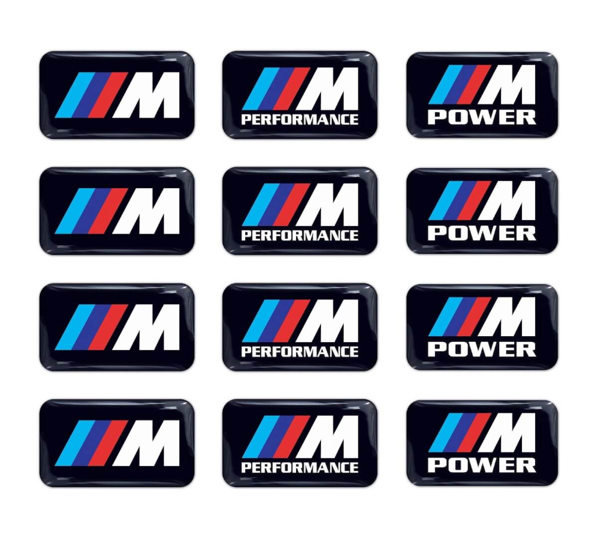 Juego de calcomanías de vinilo en relieve 3D M Power Performance para BMW