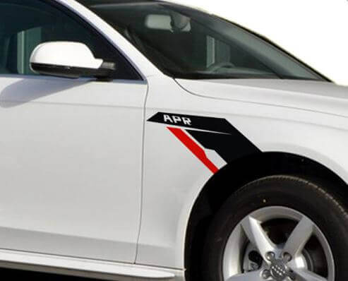 Juego de calcomanías de vinilo para aletas estilo APR para VW BMW Audi