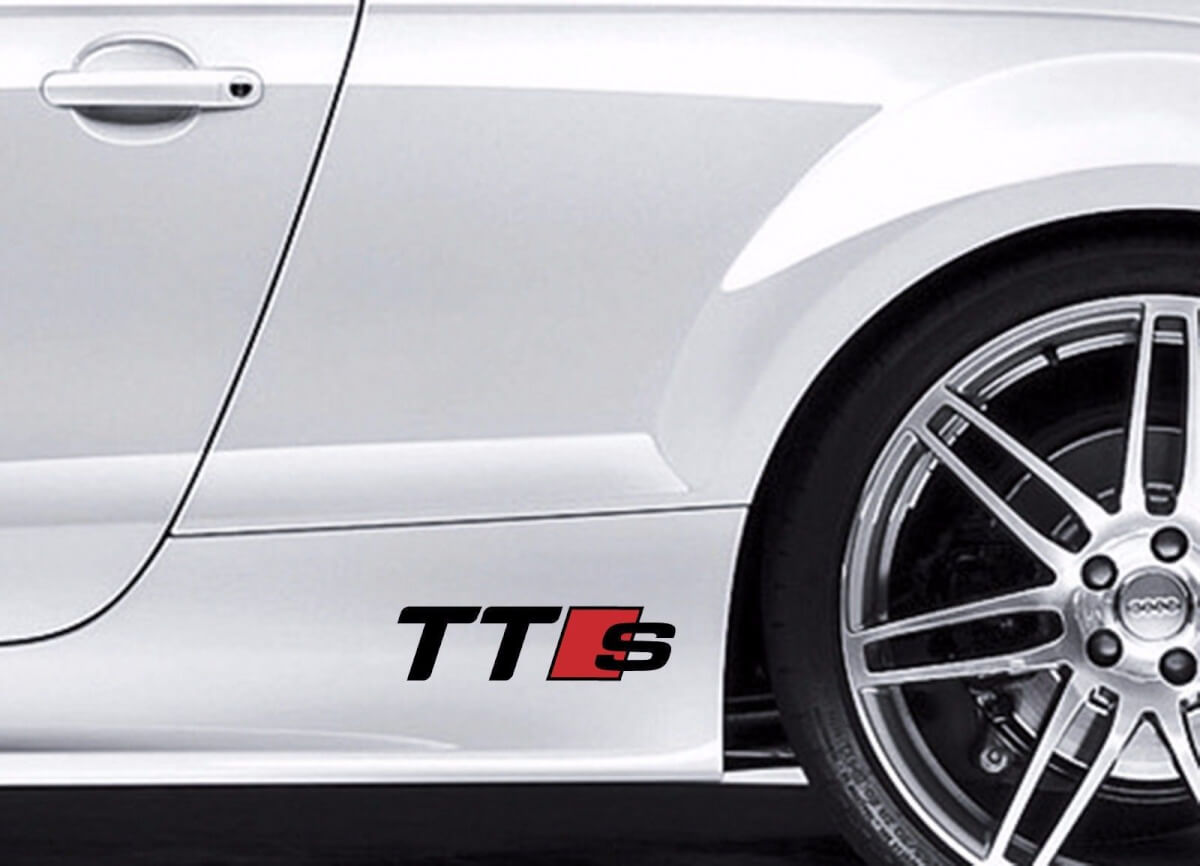 2X AUDI TTS Vinilo cuerpo Calcomanía pegatina Sport Racing emblema logo calidad premium

