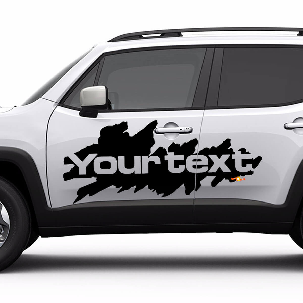 Calcomanía lateral de vinilo con letras estilo salpicadura de barro para Jeep Renegade