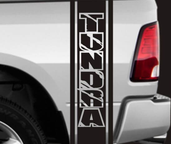 2 pegatinas de vinilo a rayas para Toyota Tundra junto a la cama del camión, aproximadamente 11 x 46 cada una
