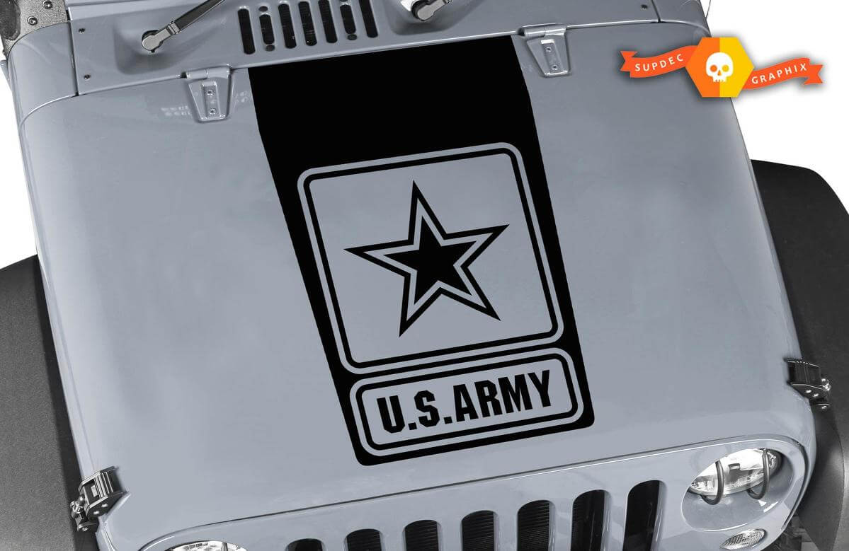 Adhesivo de vinilo del emblema estrella del Ejército de EE. UU. para Jeep Wrangler JK JKU TJ LJ