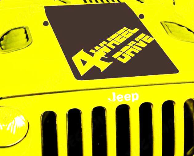 Vinilo adhesivo negro para capó 4x4 para Jeep Wrangler
