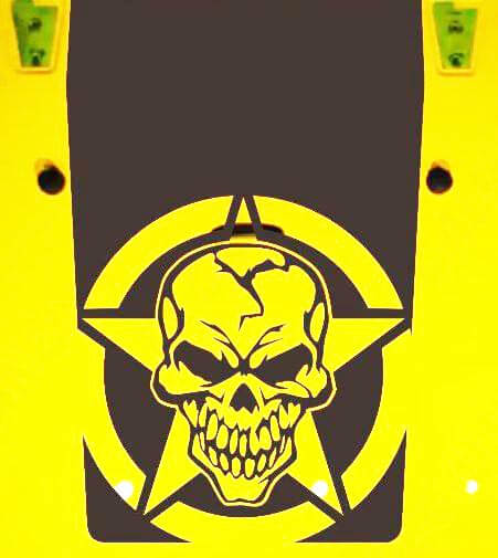 Calcomanía de vinilo Militar Calavera Estrella para capó Jeep Wrangler JK JKU TJ LJ
