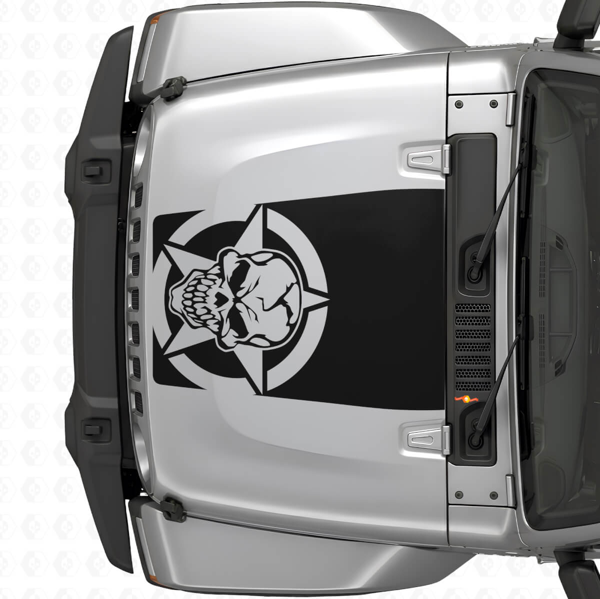 Calcomanía de vinilo Militar Calavera Estrella para capó Jeep Wrangler JK JKU TJ LJ