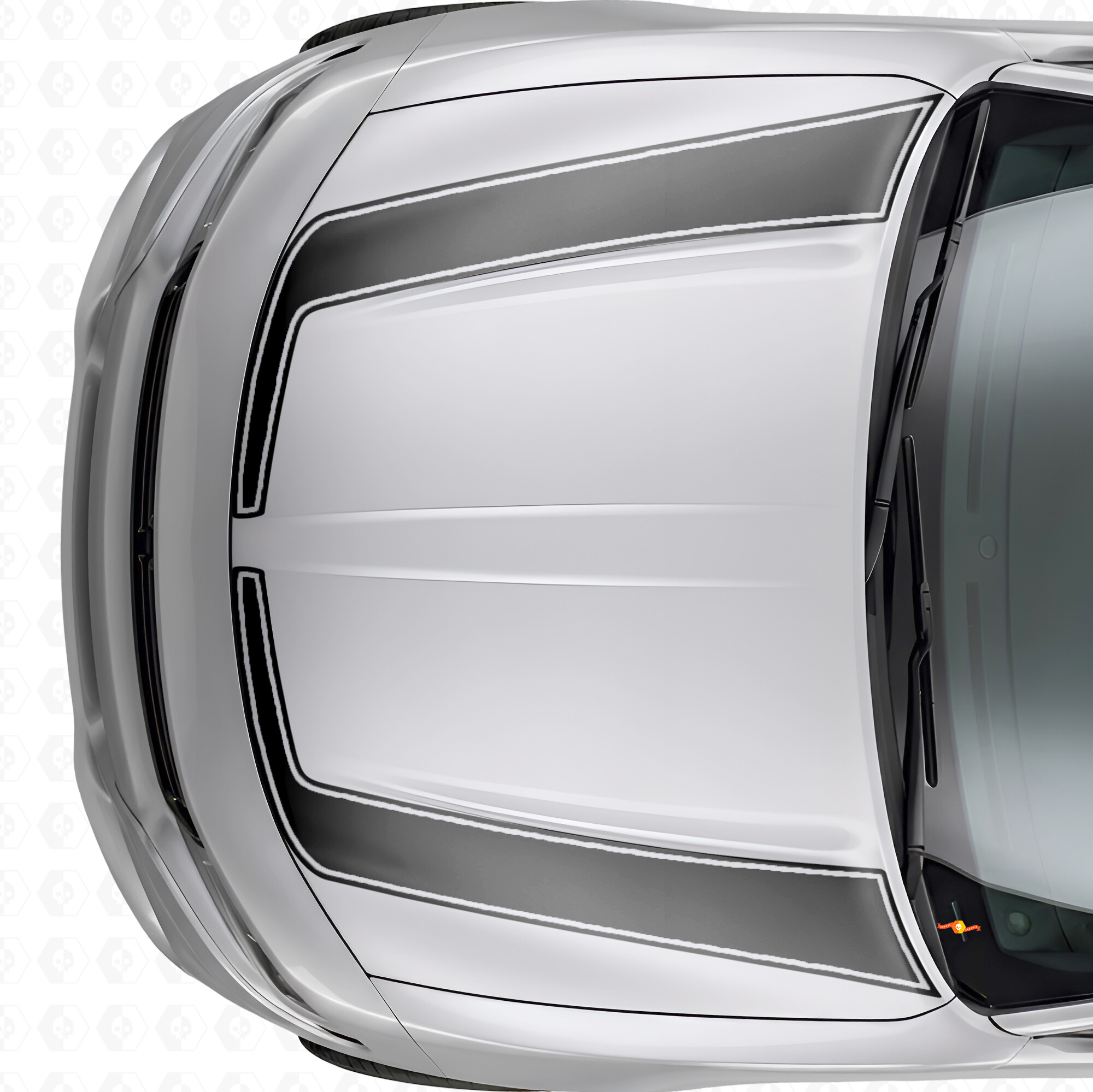Calcomanía adhesiva de vinilo con rayas contorno acentuadas para capó Dodge Charger 2015-2026