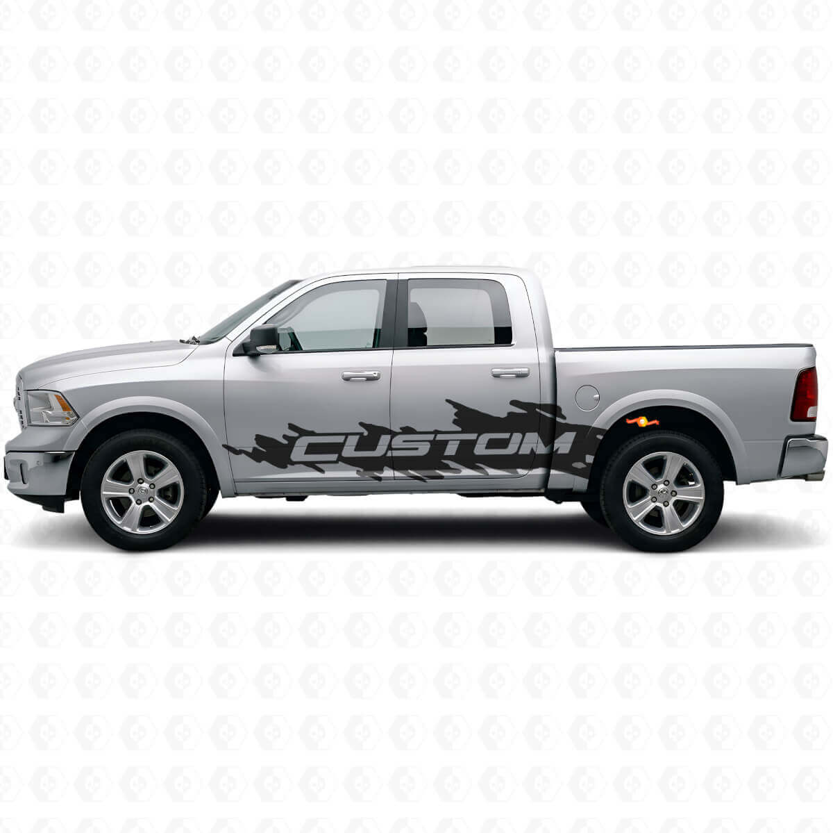 Kit de vinilos laterales personalizados Mud Splash para Dodge Ram Rebel 2009–2016