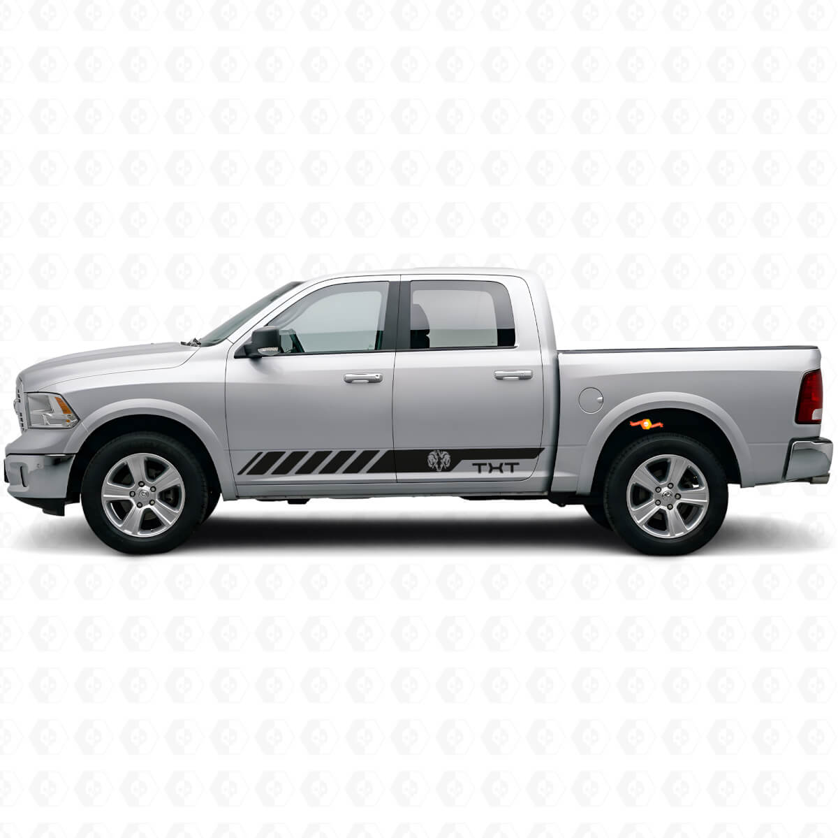 Calcomanía de vinilo de rayas laterales estilo Hemi personalizado para Dodge Ram Rebel 1500 2009–2016