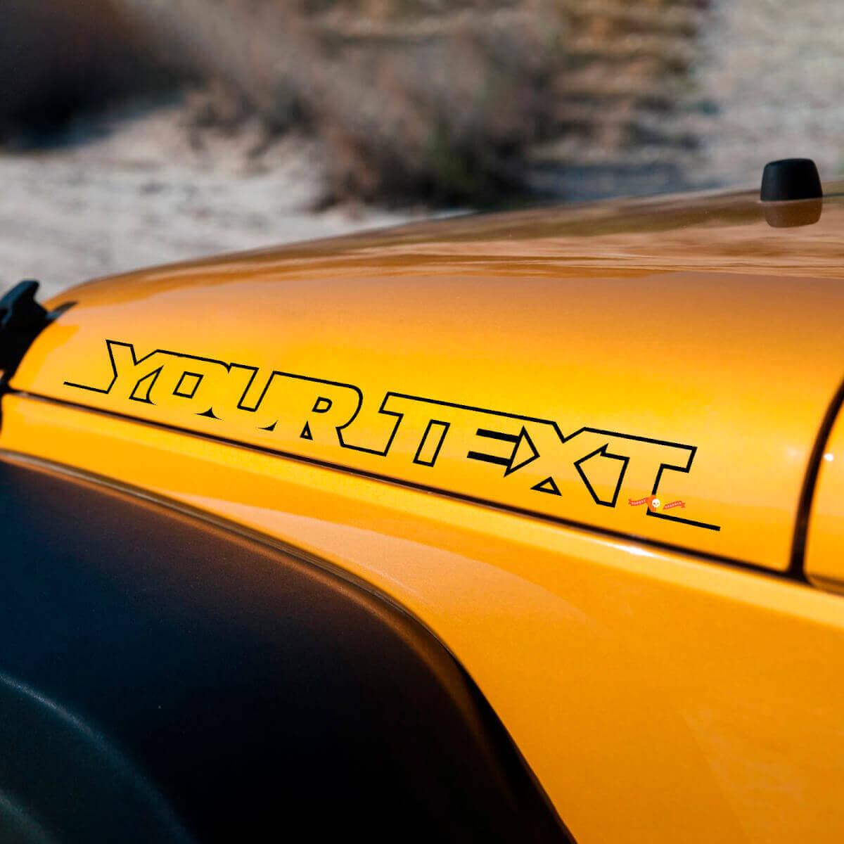 Juego de calcomanías de vinilo con letras para el lateral del capó para Jeep Wrangler Rubicon Sahara