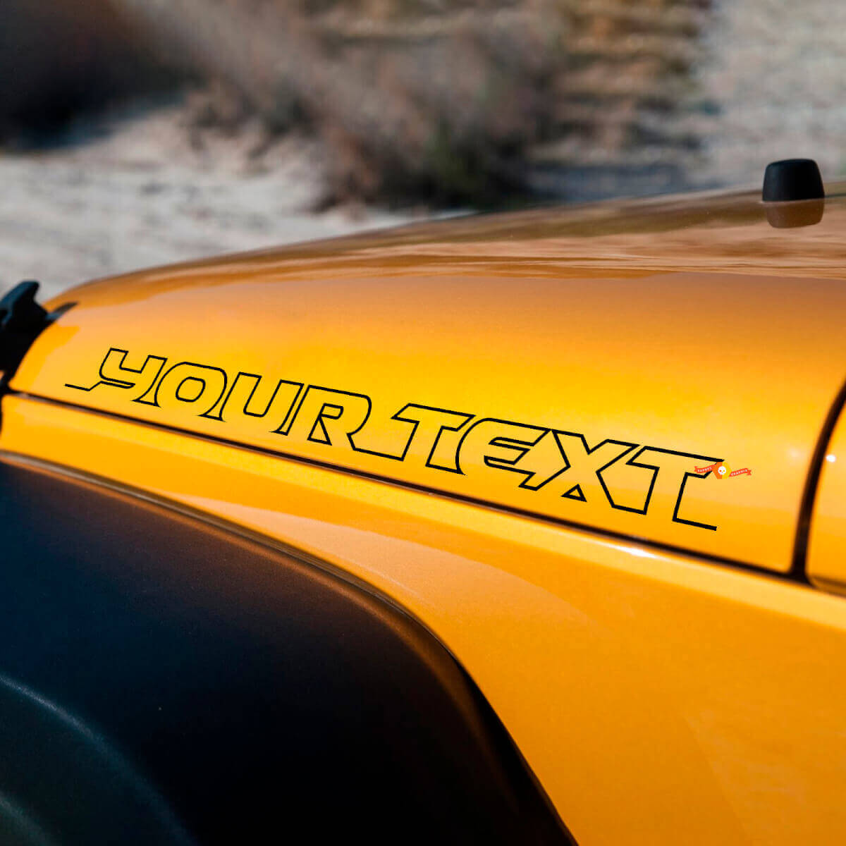 Kit de vinilo con letras en relieve para capó lateral de Jeep Wrangler Rubicon Sahara