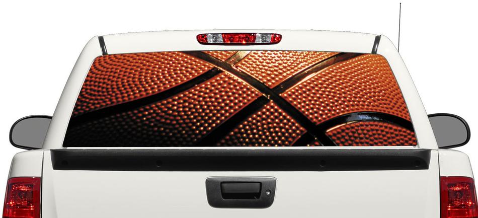 Calcomanía de vinilo para ventana trasera estilo baloncesto para camionetas y SUVs