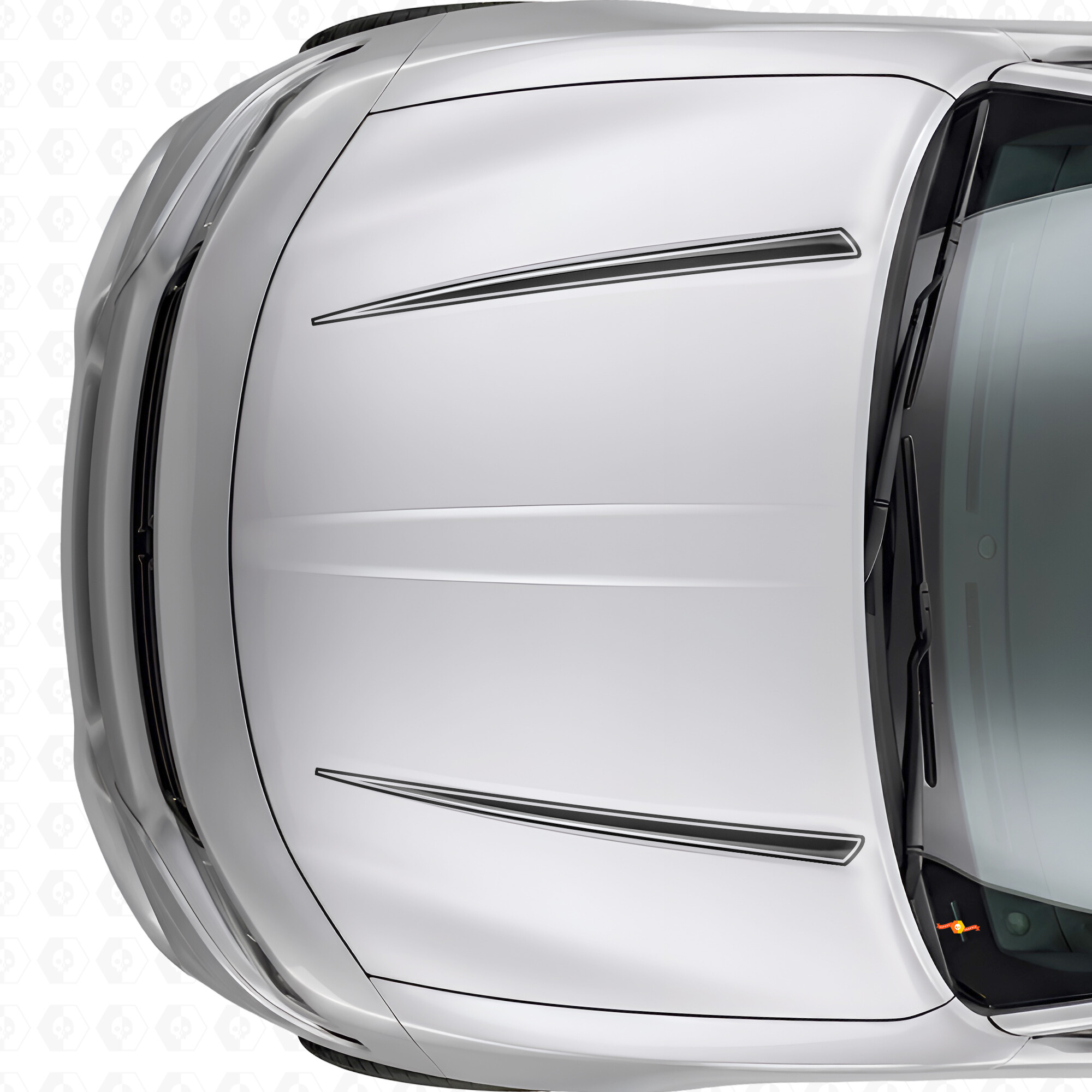 Calcomanía adhesiva de vinilo con franjas de doble contorno Tnin para capó Dodge Charger 2015-2026