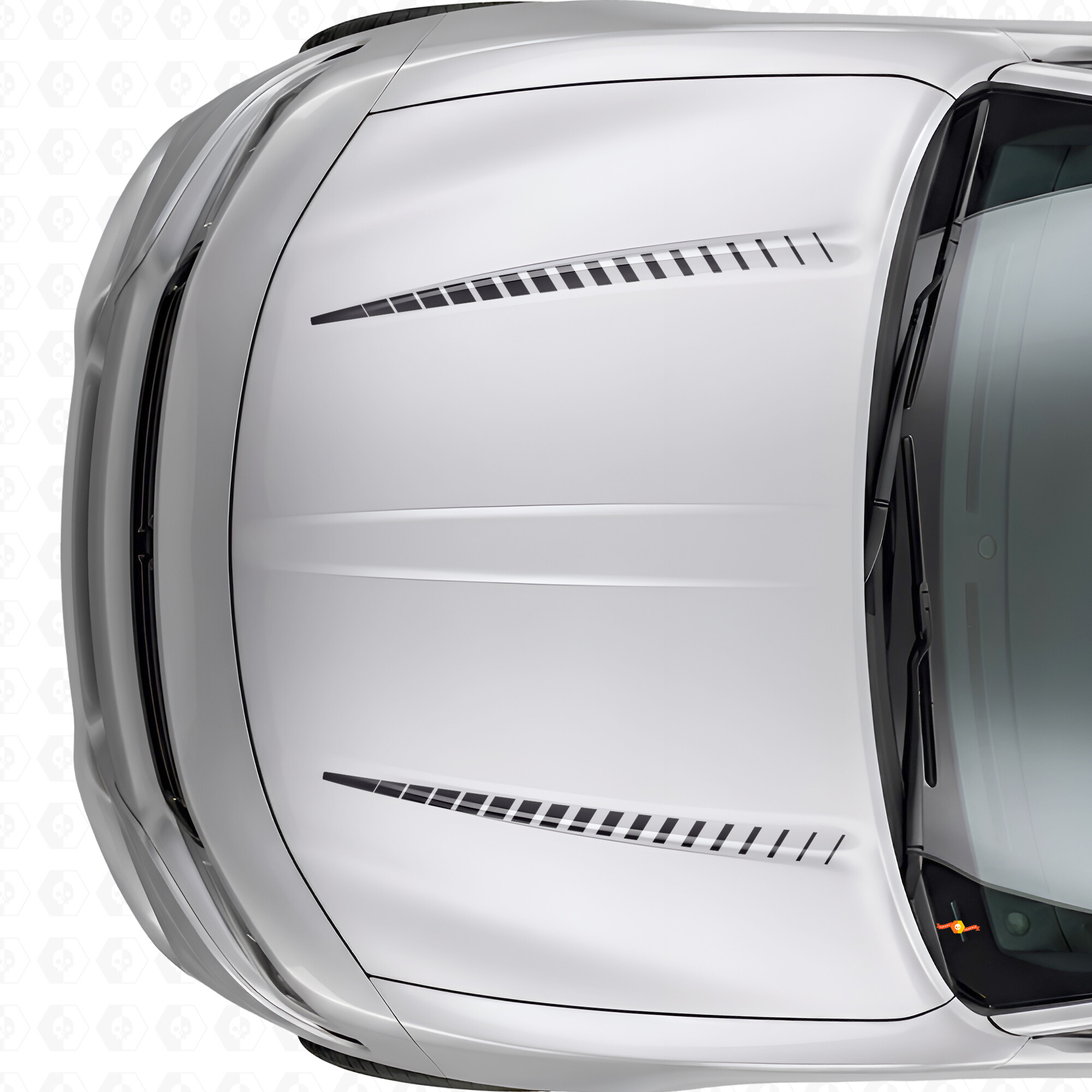 Calcomanía de vinilo para capó con franjas estroboscópicas Dual Tnin para Dodge Charger 2015-2026