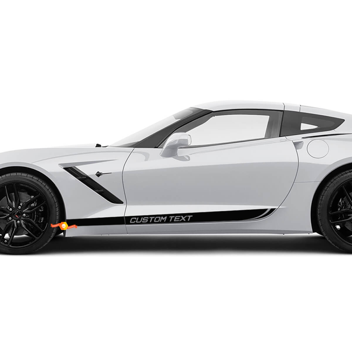 Decal de rayas de puertas laterales de texto personalizadas para pegatinas Chevrolet Corvette
