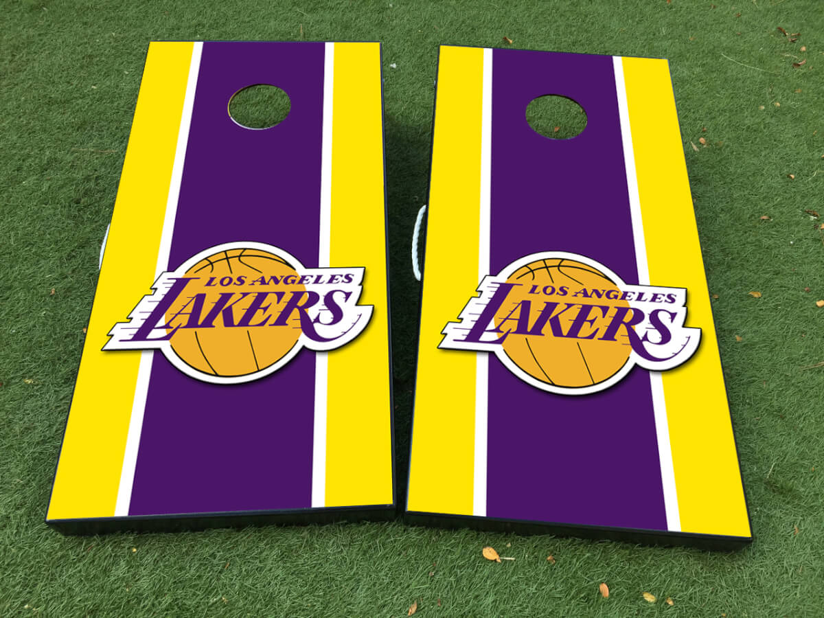 Juego de pegatinas adhesivas de vinilo para tablero de cornhole estilo Los Angeles Lakers