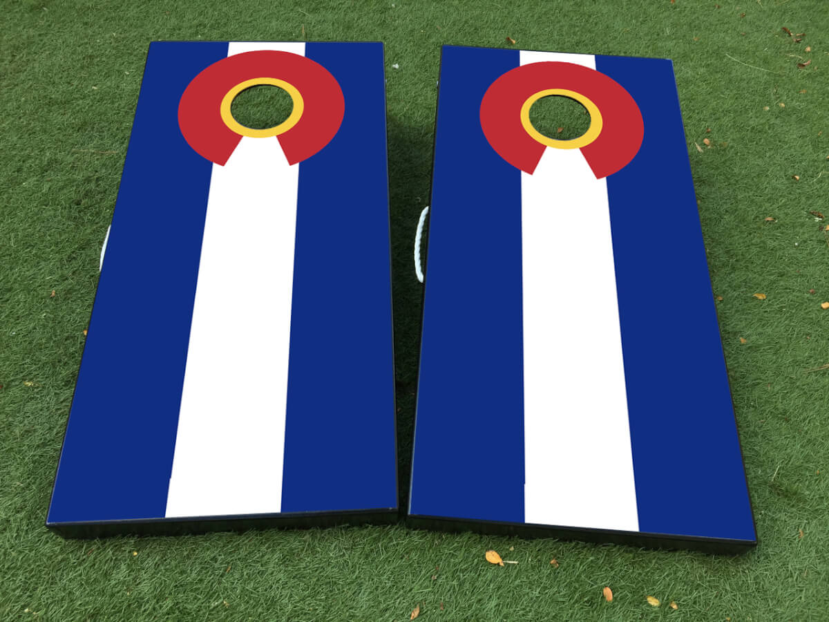 Set de Vinilo Adhesivo para Tablero de Cornhole con Bandera de Colorado