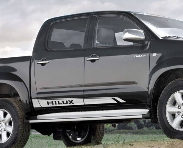 Juego de calcomanías de vinilo con franjas laterales de marca para Toyota Hilux SR5
