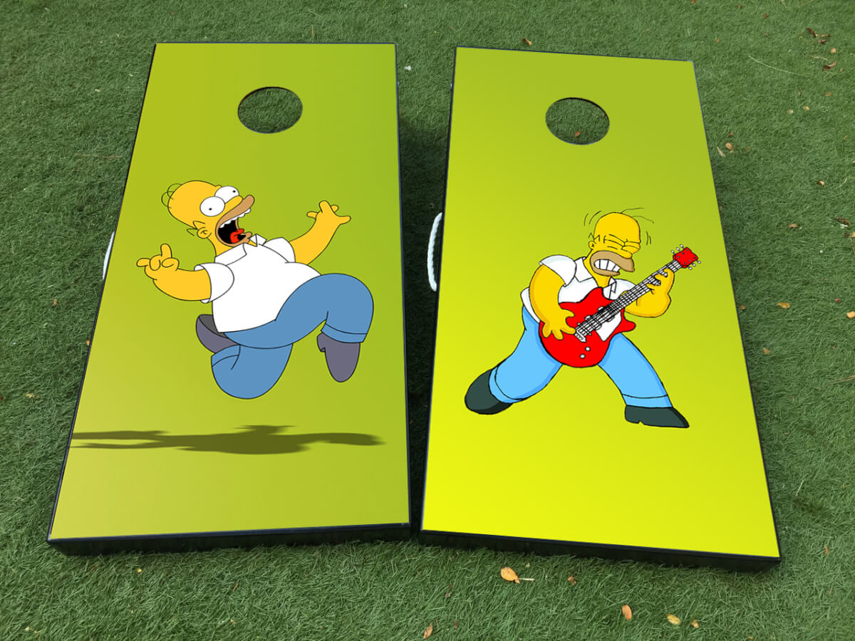 Homer Simpson Mareado y Estilo Rock Adhesivos Vinilo para Tabla de Cornhole
