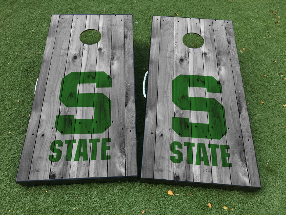 Juego de Calcomanías de Vinilo para Tablero de Cornhole con Logo de Michigan State S