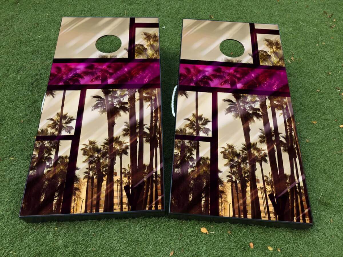 Juego de vinilos adhesivos para tabla de Cornhole Miami Palm