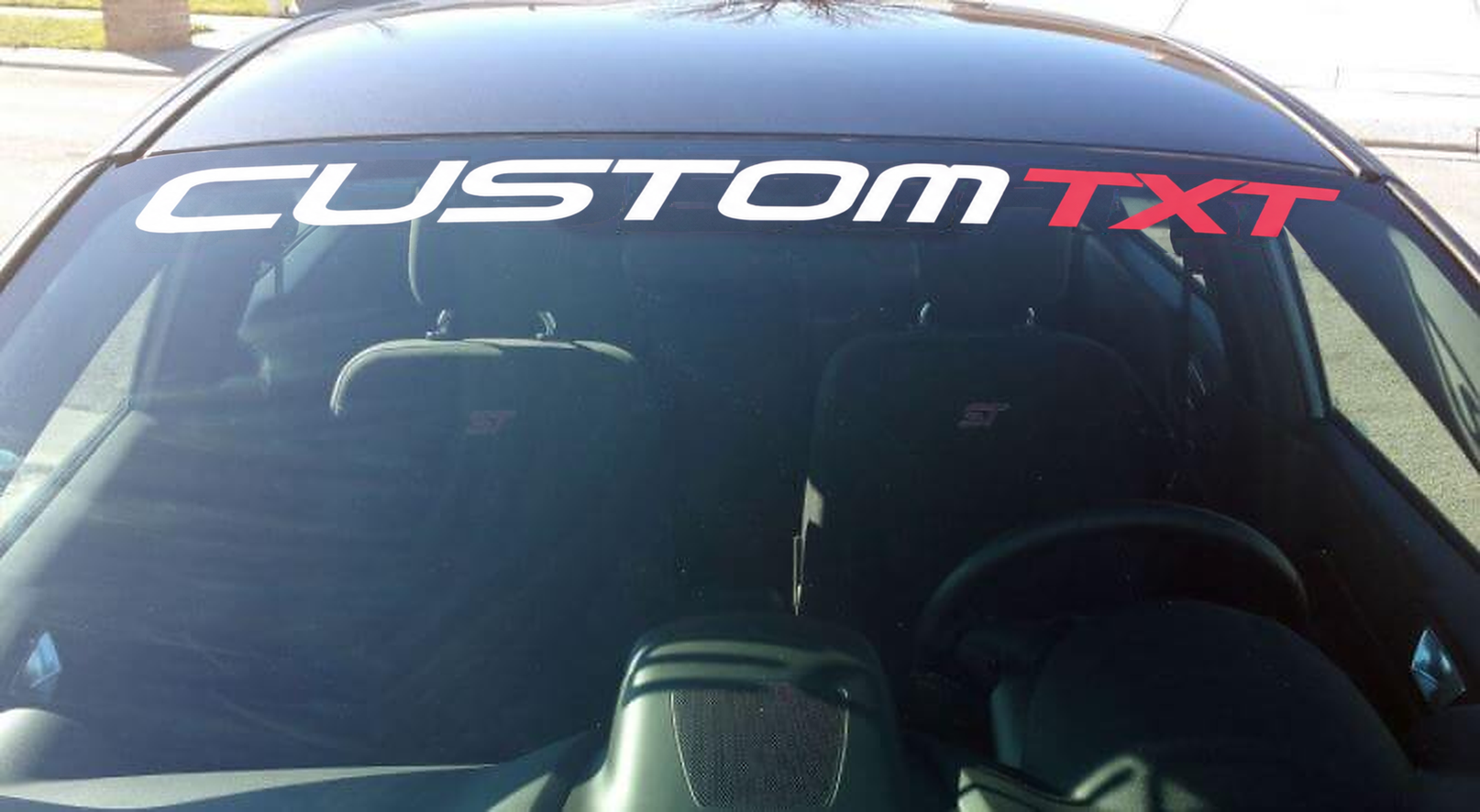 TEXTO PERSONALIZADO Vinilo de dos colores para parabrisas Banner adhesivo para Musclecar Focus ST Fiesta ST