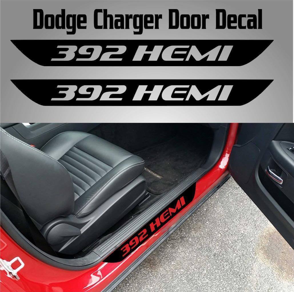 Pegatinas adhesivas de vinilo para umbral de puerta 392 HEMI SRT para Dodge Charger 2015-2017