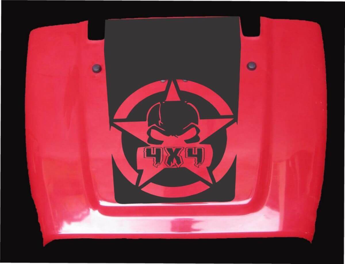 Vinilo adhesivo para capó Gas Mask 4x4 para Jeep Wrangler LJ TJ JK JKU