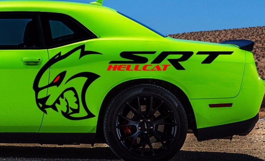 Kit de Vinilo de Calcomanías Estilo SRT Hellcat para Cuarto Trasero Dodge Challenger