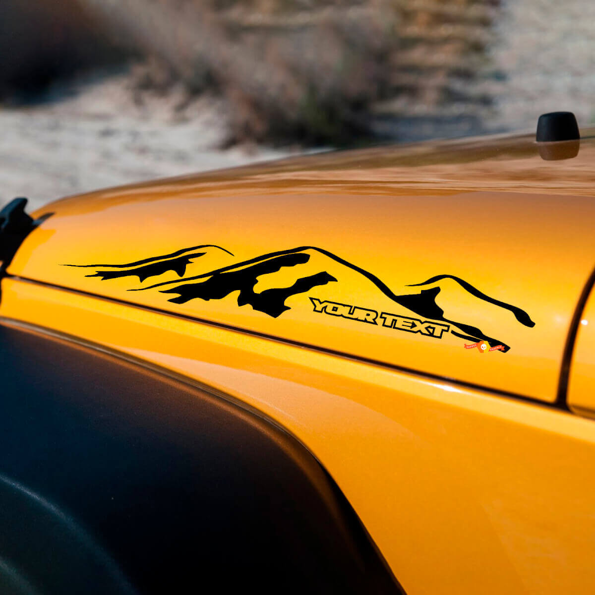 Calcomanía gráfica lateral para capó estilo montaña para Jeep Wrangler Rubicon Sahara