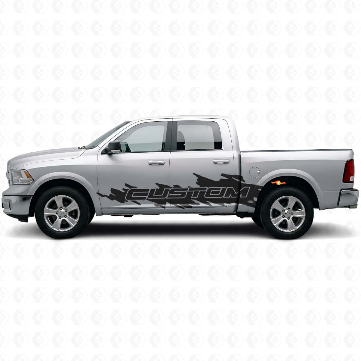 Kit de pegatinas de vinilo lateral estilo salpicadura con letras personalizadas para camión Dodge Ram