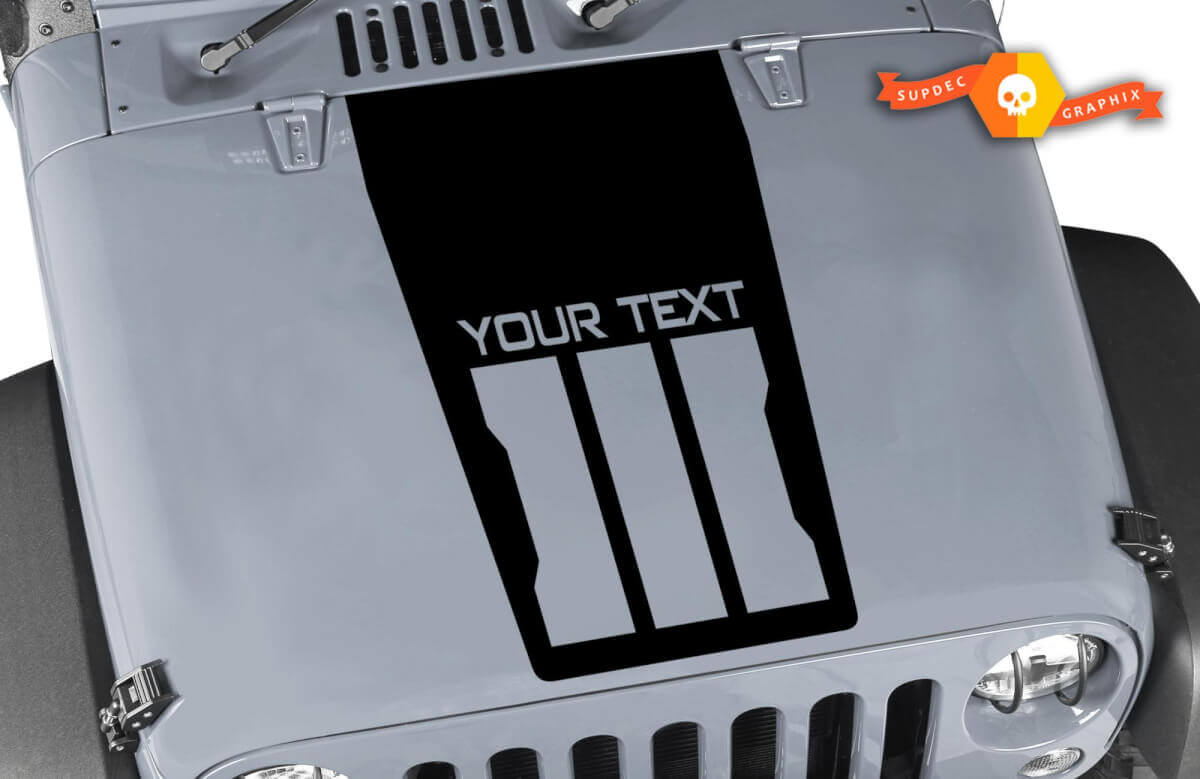 Vinilo adhesivo de blackout estilo Black Ops personalizado para capó de Jeep Wrangler