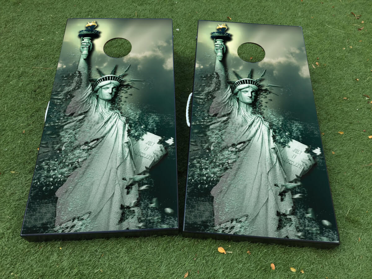 Juego de calcomanías de vinilo para tabla de Cornhole Estatua de la Libertad