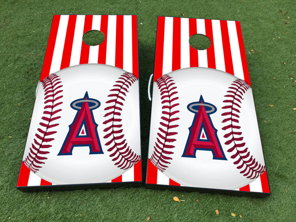 Juego de adhesivos de vinilo para tablero de Cornhole de béisbol de Los Angeles Angels